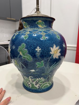 Lot 76 - Chinese Fahua Style Glazed Earthenware Vase