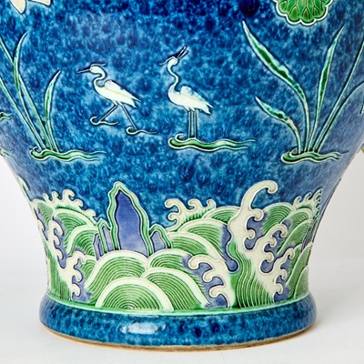 Lot 76 - Chinese Fahua Style Glazed Earthenware Vase