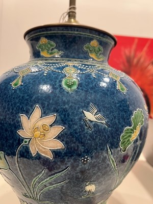 Lot 76 - Chinese Fahua Style Glazed Earthenware Vase