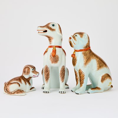 Lot 71 - Group of Porcelain and Pottery Figures of Dogs