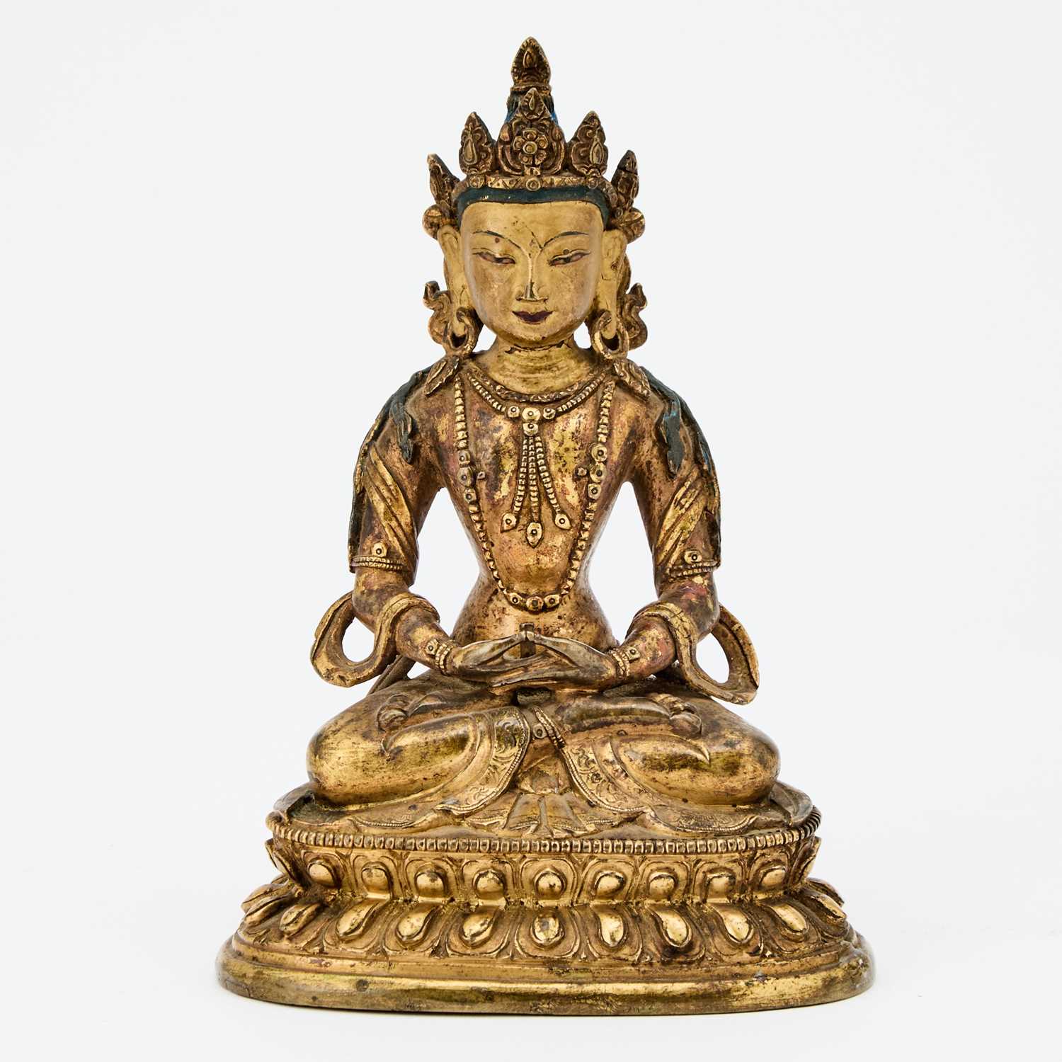 Lot 82 - Sino-Tibetan Gilt Bronze Figure of Amitayus