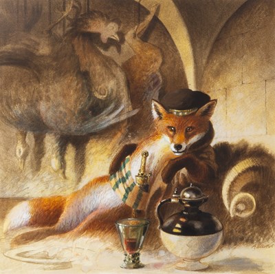 Lot 28 - Original watercolor of Reynard the Fox by Alain Vaes