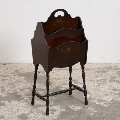 Lot 67 - Paint Decorated Mahogany Magazine Stand