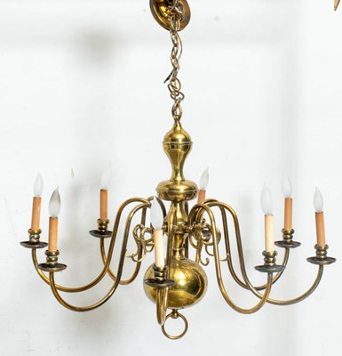 Lot 71 - Brass Eight-Light Chandelier