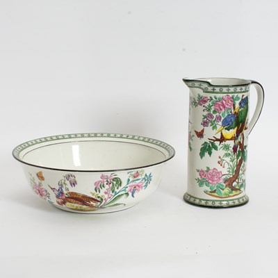 Lot 73 - English Porcelain Wash Basin and Pitcher Set