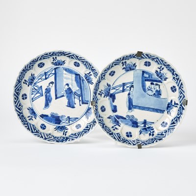 Lot 526 - A Pair of Chinese Blue and White Porcelain Saucer Dishes