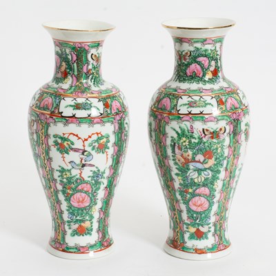 Lot 78 - Pair of Chinese Porcelain Famille Rose Vases