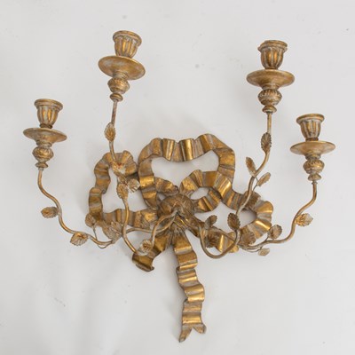 Lot 86 - Gilt Painted Wood and Metal Four Light Sconce