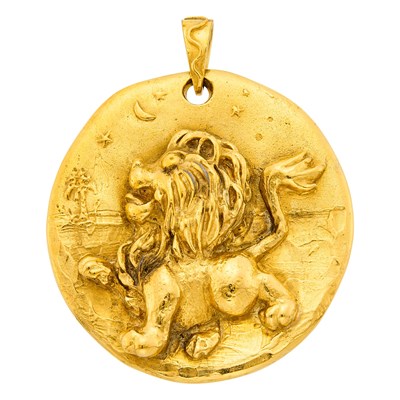 Lot 87 - Cartier Gold Leo Zodiac Pendant