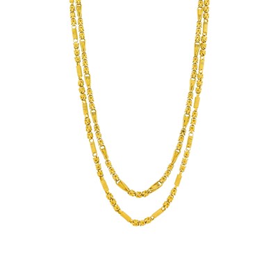 Lot 101 - Pair of Long Gold Chain Necklaces