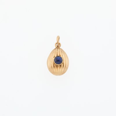 Lot 220 - Russian Jeweled Gold Egg Pendant