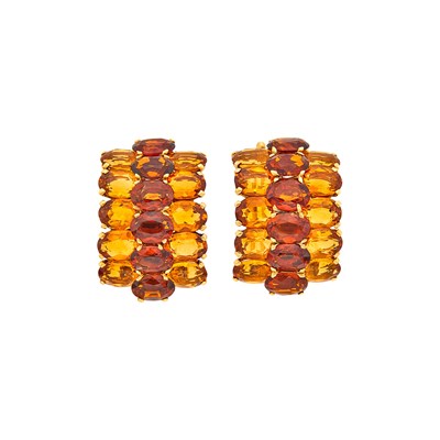 Lot 162 - Cartier Paris Pair of Gold and Bicolor Citrine Clips