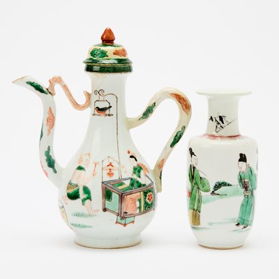 Lot 533 - Two Chinese Famille Verte Porcelain Vessels