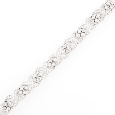 Lot 1128 - Platinum and Diamond Bracelet