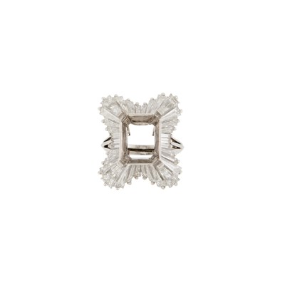 Lot 1153 - Platinum and Diamond Ballerina Ring Mounting