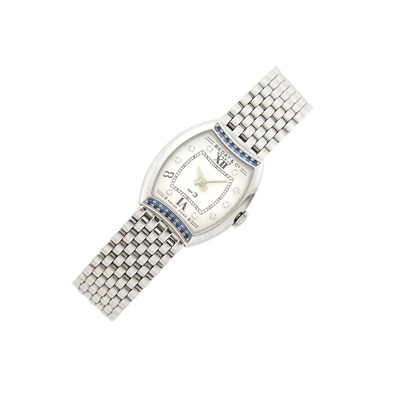 Lot 1164 - Bedat & Co. Stainless Steel, Sapphire and Diamond Wristwatch