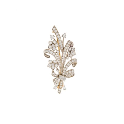 Lot 1130 - Tiffany & Co. Palladium and Diamond Brooch