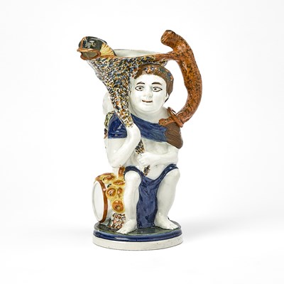 Lot 649 - Prattware Bacchus & Pan Jug