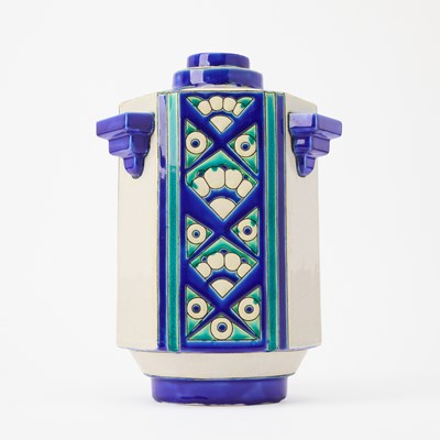 Lot 134 - Boch Frères Keramis Art Deco Glazed Earthenware Three-Handled Vase
