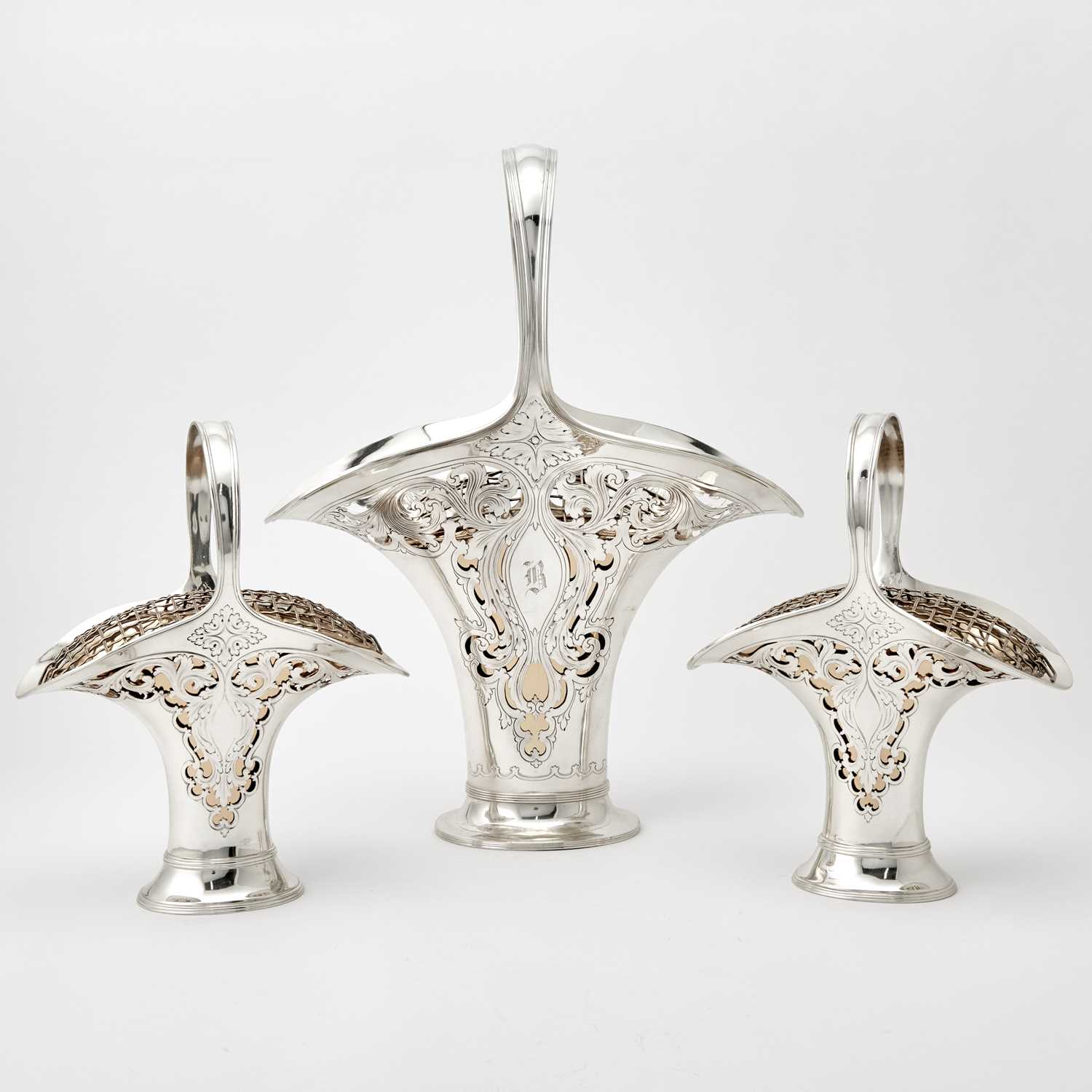 Lot 275 - Set of Three Tiffany & Co. Sterling Silver Centerpiece Baskets