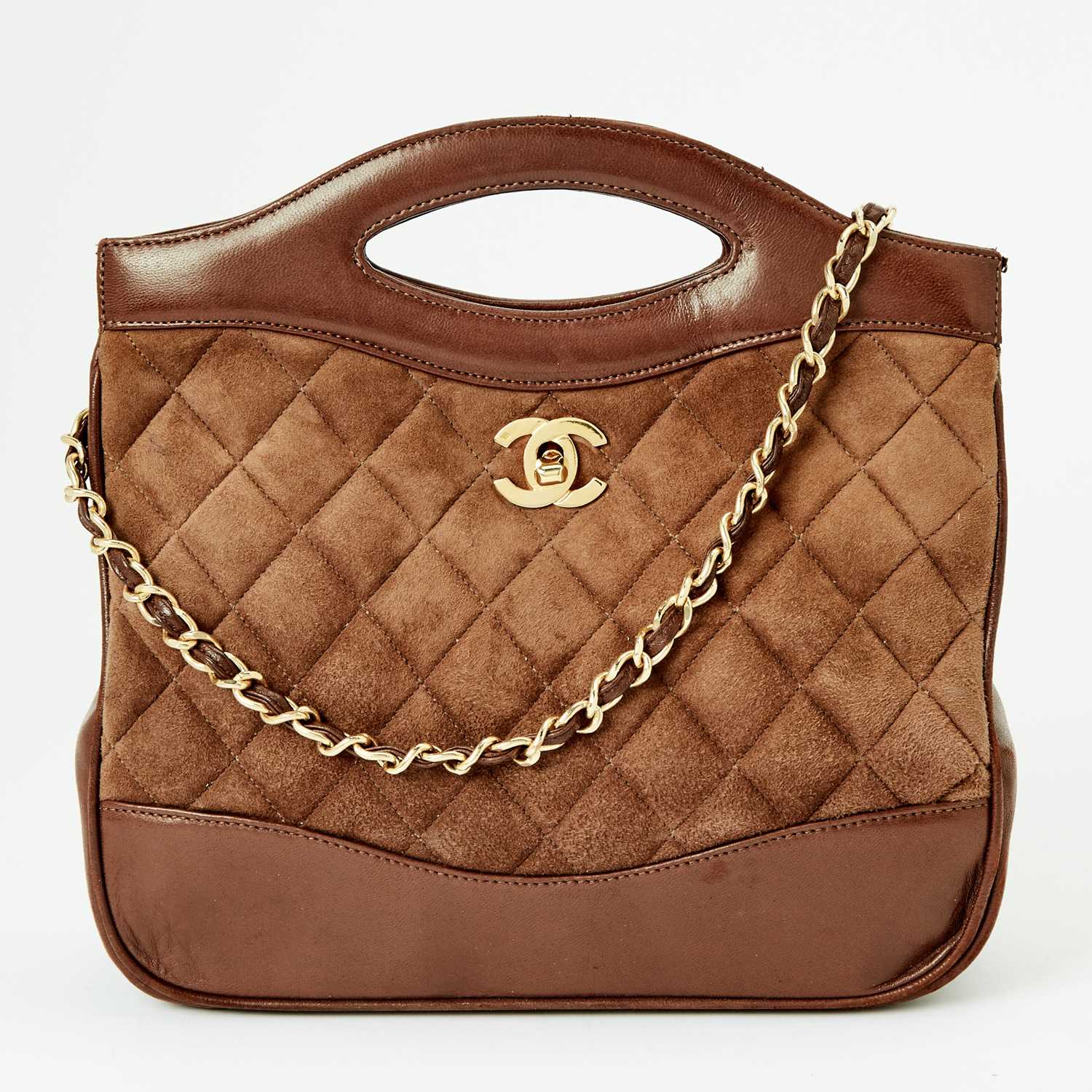 Lot 1258 - Chanel Brown Suede and Lambskin Leather 31 Shopping Bag
