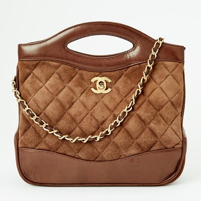 Lot 1258 - Chanel Brown Suede and Lambskin Leather 31 Shopping Bag