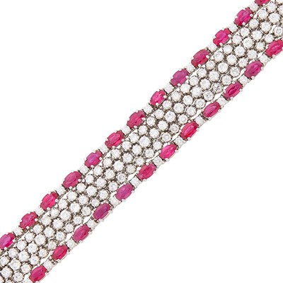 Lot White Gold, Diamond and Ruby Bracelet