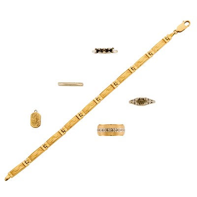 Lot 1271 - Group of Gold, Low Karat Gold, White Gold and Diamond Jewelry