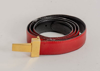 Lot 194 - Tiffany & Co. Red Leather Ladies Belt