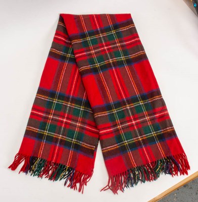 Lot 204 - Red Tartan Wool Shawl