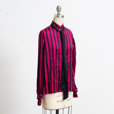 Lot 206 - Chanel Stripe Pattern Silk Blouse