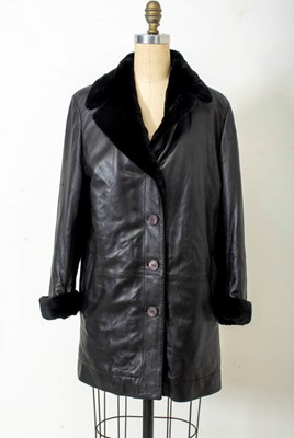 Lot 213 - Enrico Mandelli Leather Fur Lined Coat
