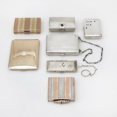 Lot 3183 - Group of Seven Silver Compacts and Cases