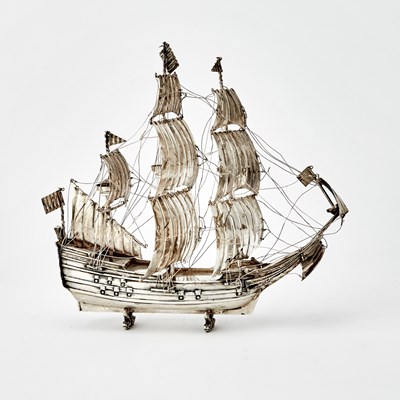 Lot 3322 - Dutch Silver Model of a Ship