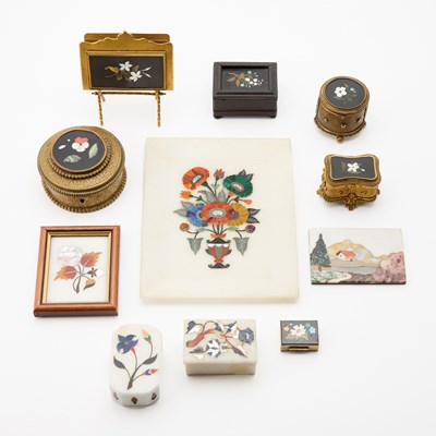 Lot 3332 - Group of Pietra Dura Table Articles