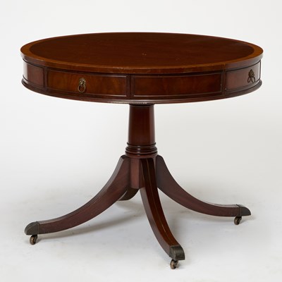Lot 161 - Regency Style Mahogany Drum Table
