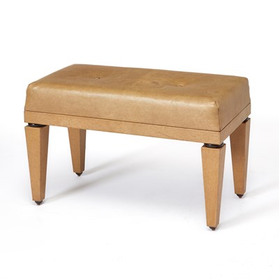 Lot 395 - Karl Springer Upholstered Textured Wood "Dorchester" Bench