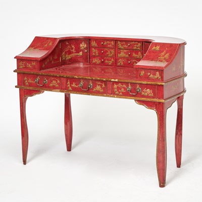 Lot 191 - Red Lacquered and Parcel-Gilt Carlton House Desk