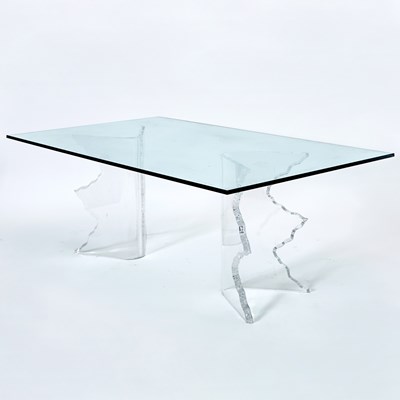 Lot 376 - Glass and Acrylic “Icicle” Dining Table