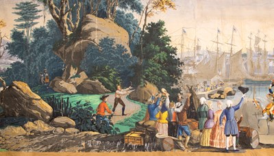 Lot 431 - Revolutionary War Interest: Zuber Hand-Painted Wallpaper Section