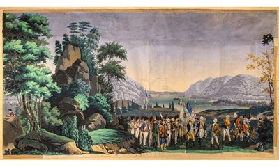 Lot 432 - Revolutionary War Interest: Zuber Hand-Painted Wallpaper Section