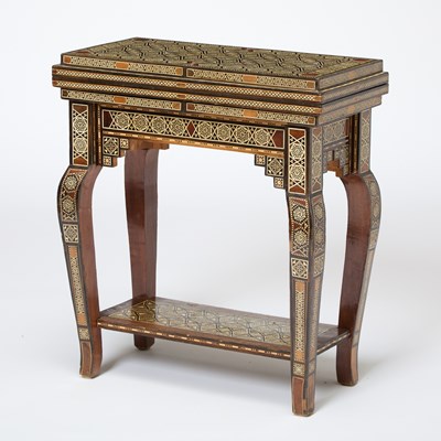 Lot 183 - Syrian Bone Inlaid Triple Walnut Games Table