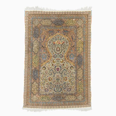 Lot 624 - Hereke Silk Prayer Rug