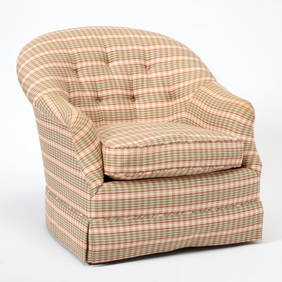 Lot 318 - Plaid Upholstered Club chair