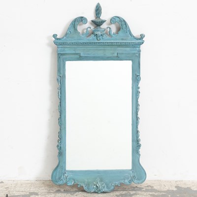 Lot 229 - Regency Style Blue Painted Frame Mirror