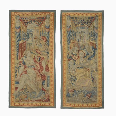 Lot 613 - Pair of Flemish Tapestry Panels