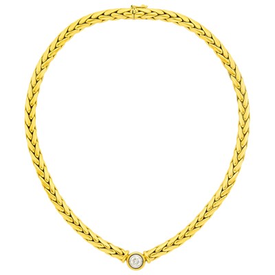 Lot 122 - Wempe Two-Color Gold and Diamond Neckalce