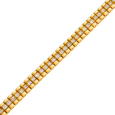 Lot 1012 - Gold and Diamond Link Bracelet