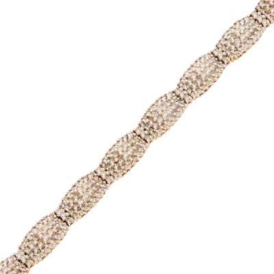 Lot 1270 - Two-Color Gold and Diamond Bracelet