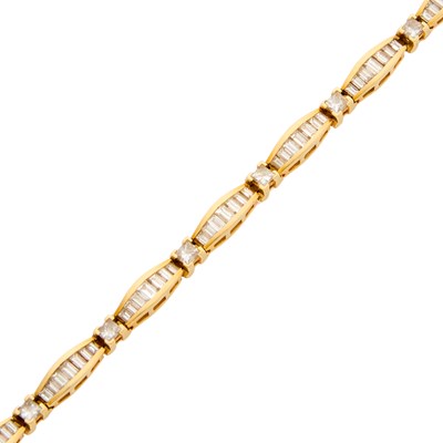 Lot 1276 - Gold and Diamond Bracelet